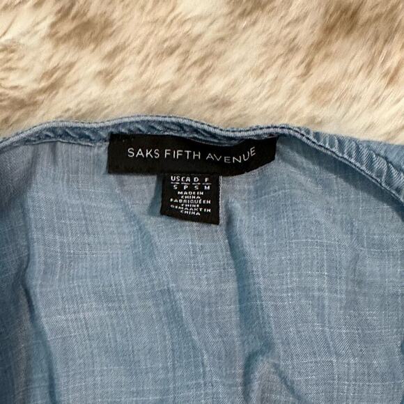 Saks fifth avenue dress blue chambray style dress | Sz S - Picture 3 of 7